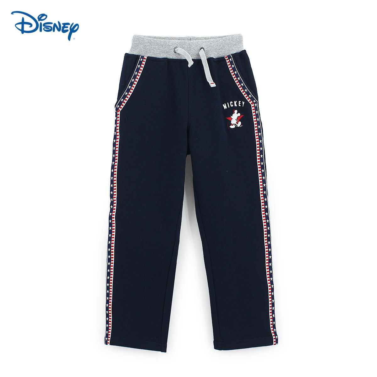 迪士尼童装中大运动卡通米奇秋款针织裤子男孩裤子