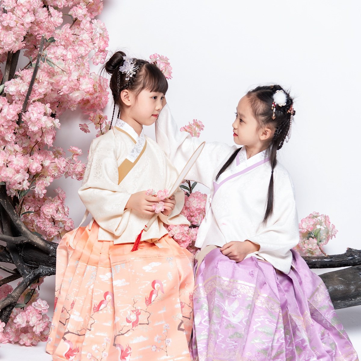 原创女童汉服春秋儿童明制襦裙马面裙小女孩小学生唐装