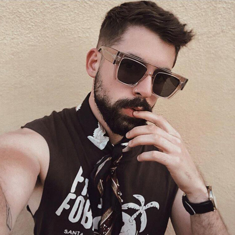 个性圆脸ins百搭复古墨镜方框沙滩美潮欧美太阳眼镜