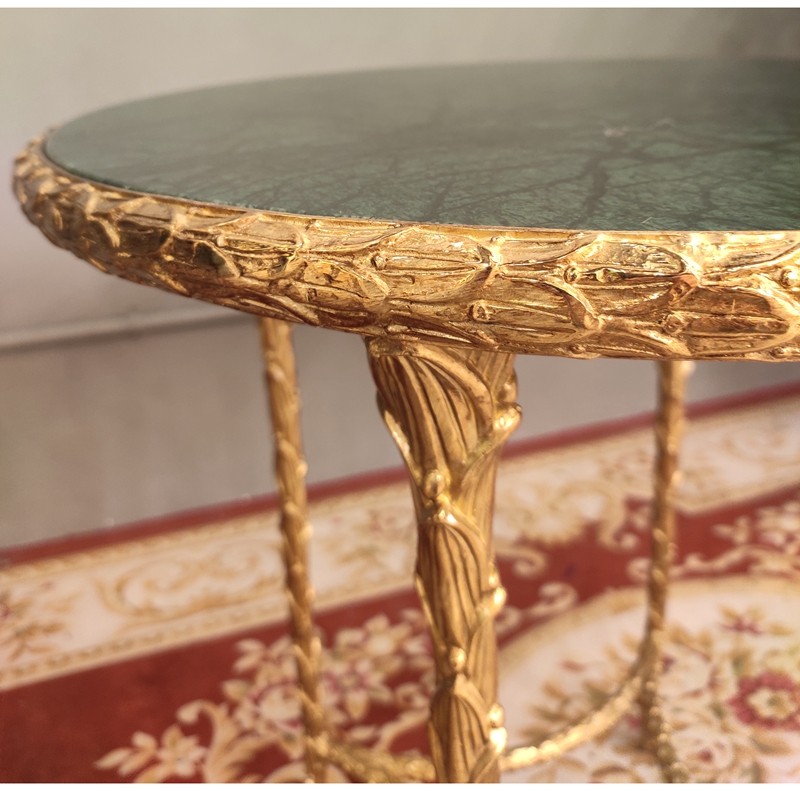 瑞特精品意大利巴洛克全桌子黄铜大理石装饰茶几桌子