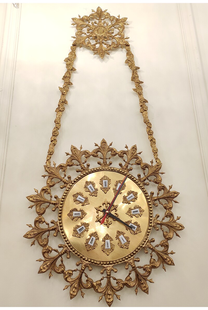 瑞特精品意大利巴洛克古堡墙饰壁饰重工全铜电子挂钟