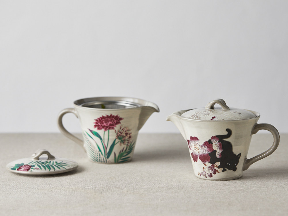 日本aito濑户烧陶瓷土茶壶茶具泡茶不锈钢滤网茶壶