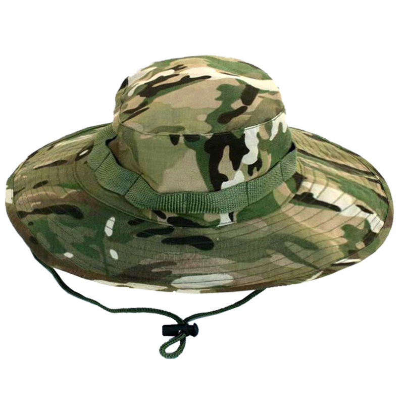 军迷户外美军时尚休闲cp迷彩圆边帽子旅行大檐军迷帽
