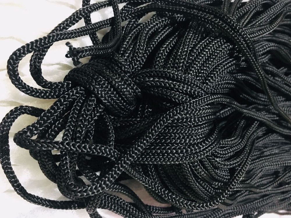 黑色4mm尼龙绳针织编织绳子手提吊绳拉绳保护绳子