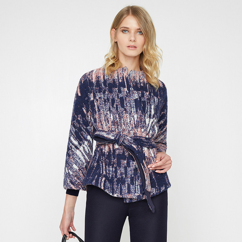 ports宝姿女装2020秋冬新品系带毛呢大衣lv9c058dfd028毛呢外套