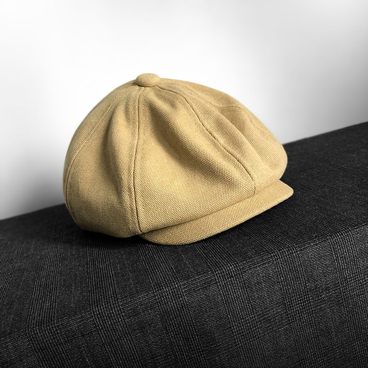 复古英伦卡其色八角帽子男女小头围报童帽春夏帽子