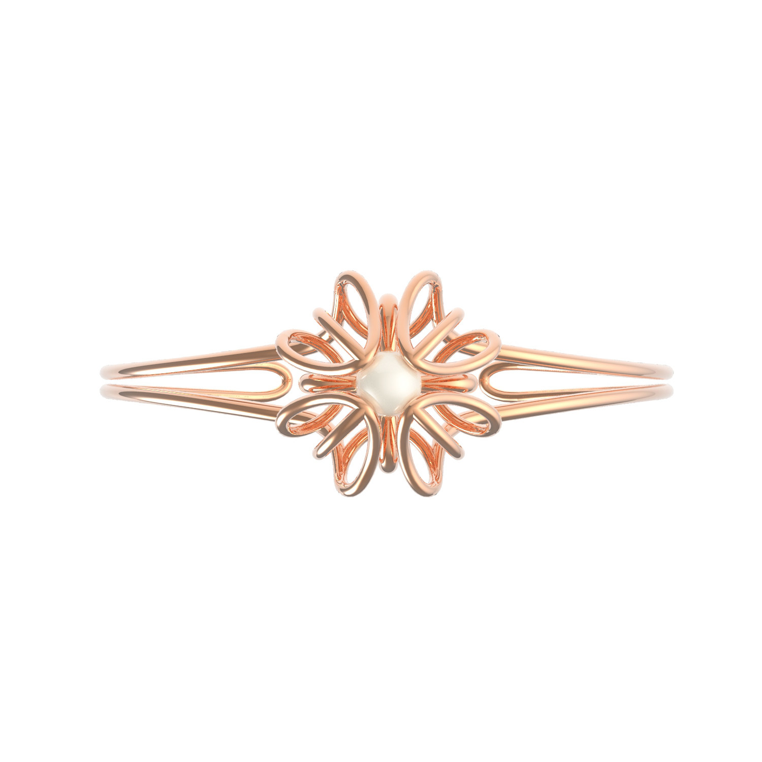 一日iriffle珍珠蔷薇开口手镯设计师品牌原创气质纯银手镯