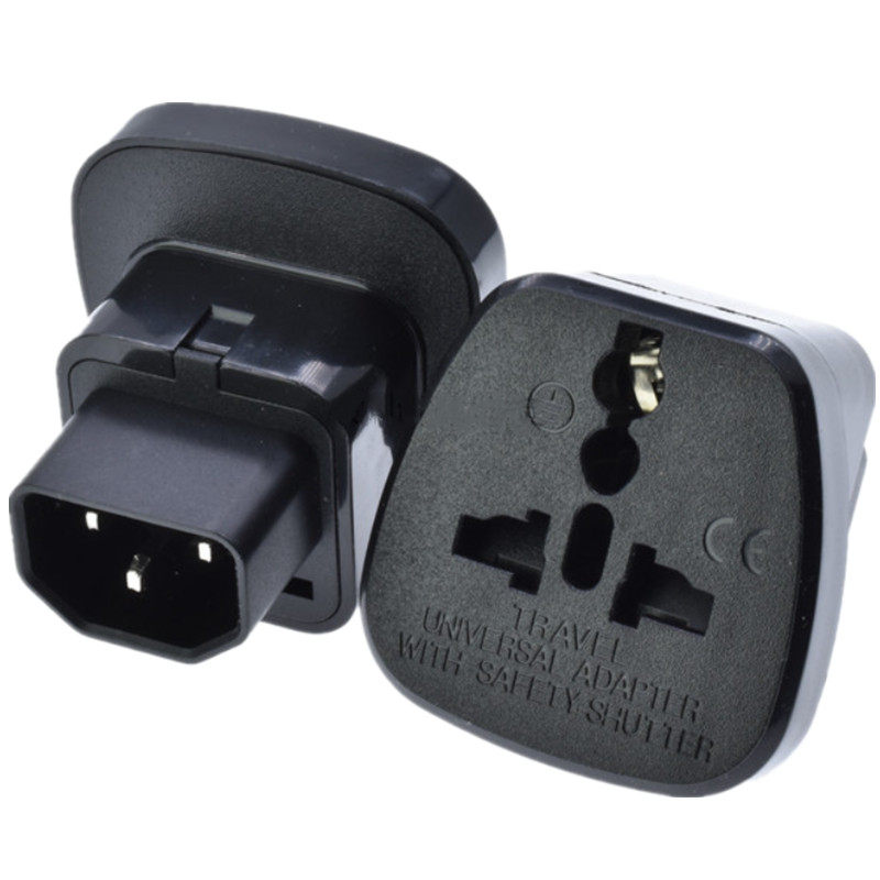 服务器iec320c14大面面板万用转换插头头带安全保护转换插头