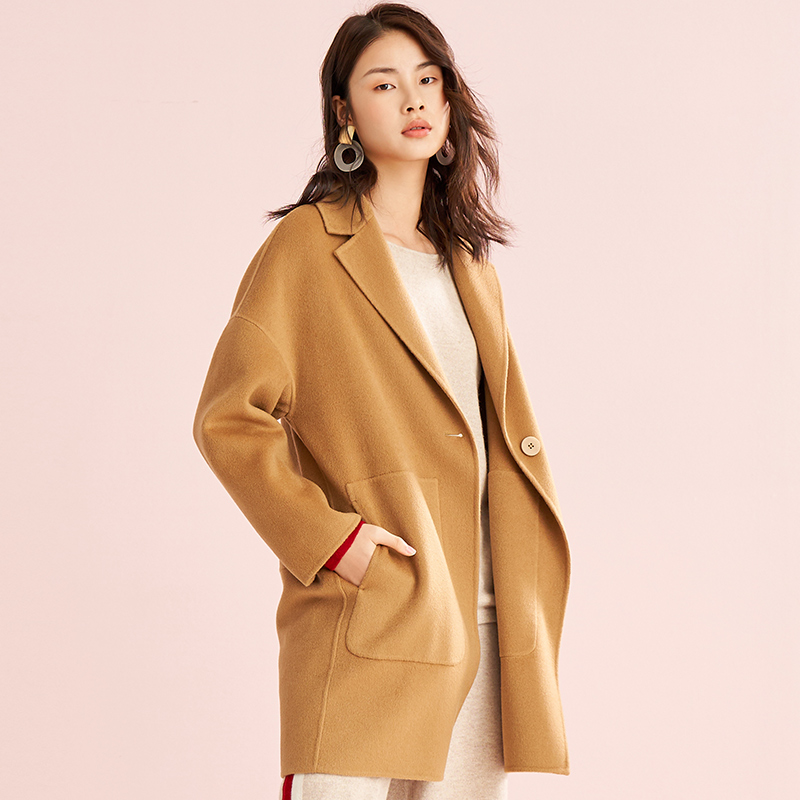 商场同款gloria歌莉娅冬季山羊绒大衣外套19cj6e020毛呢外套