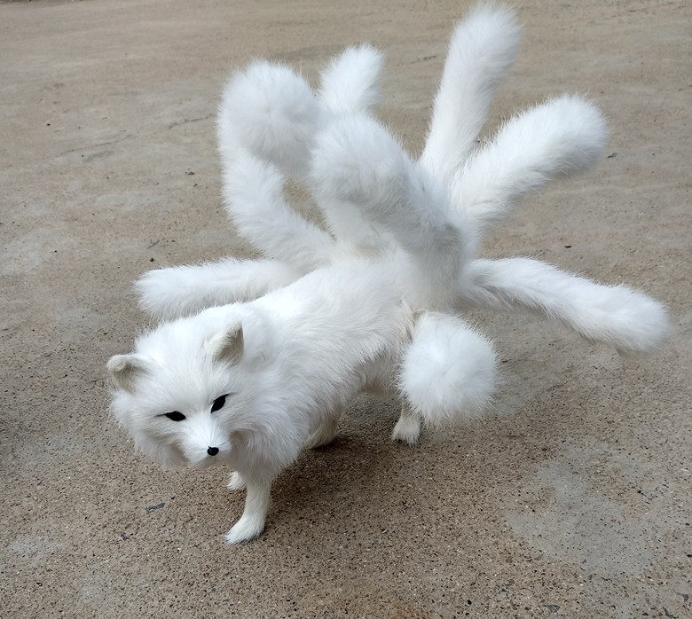 仿真狐狸摆件供奉风水佛店摄影道具九尾狐狸装饰白狐 包邮