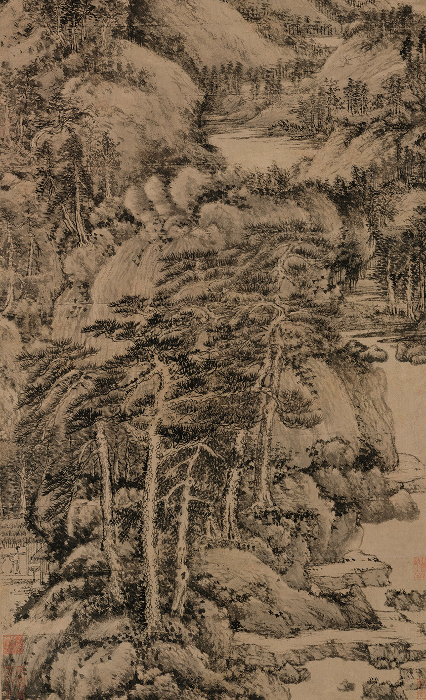 原大王蒙夏日山居图纸设色古名字画高清数字国画