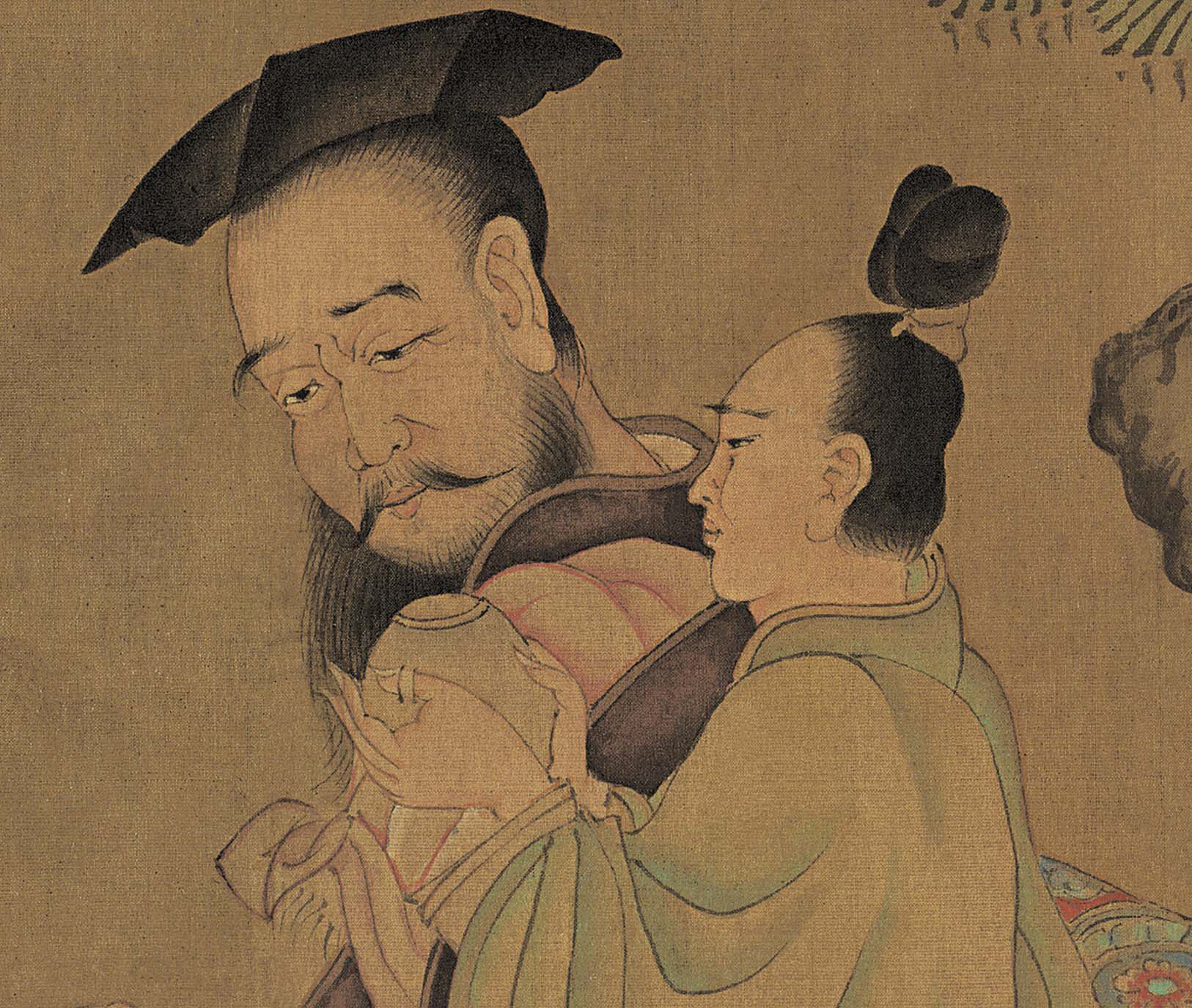 孙位古代装饰画客厅七贤竹林高逸图复制清微高清微国画