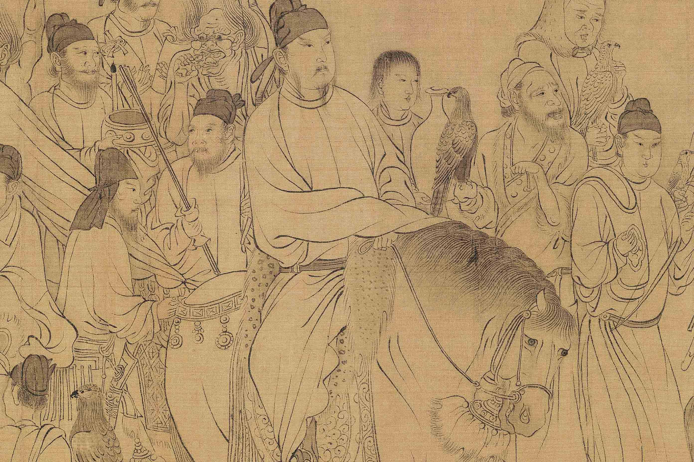 新品北宋李公麟西岳降灵图卷人物神仙图高清微国画