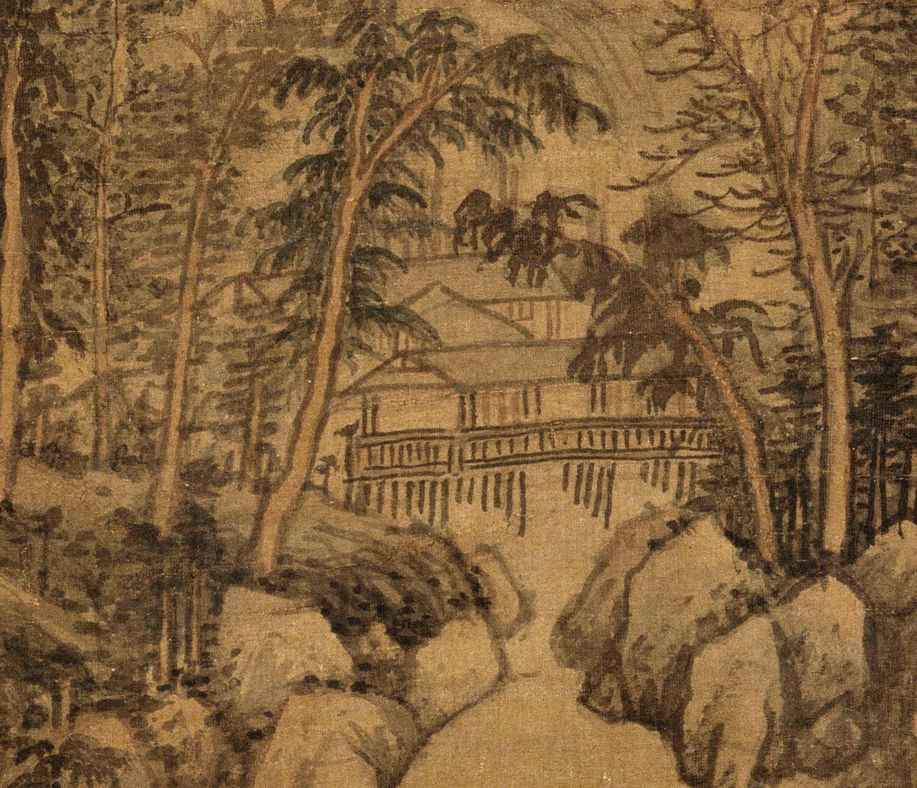 1元黄公望天池石壁图轴竖版装饰画挂画名家山水画国画