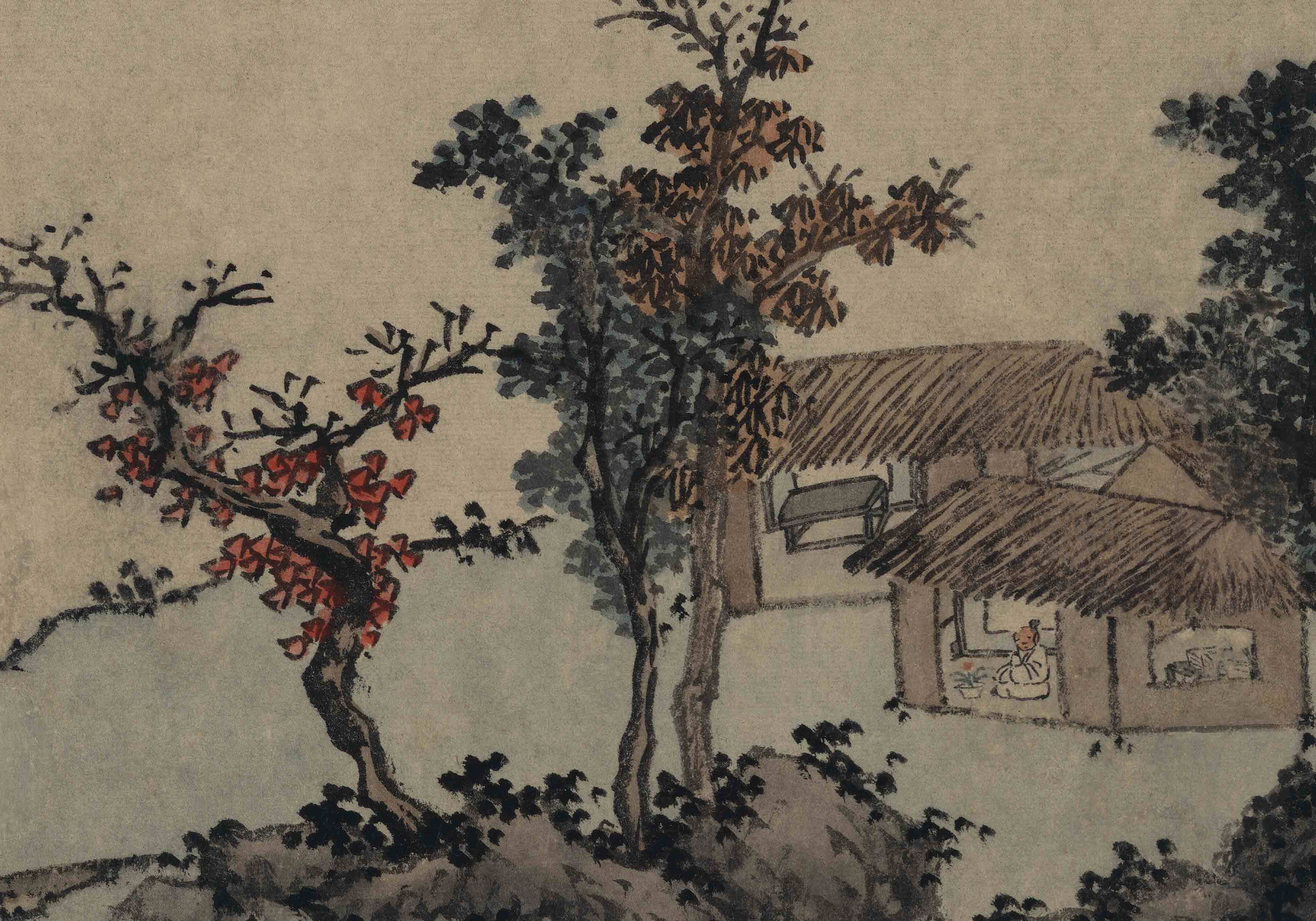 新品明山水画复制真迹古画中国国画水墨画横版图卷国画