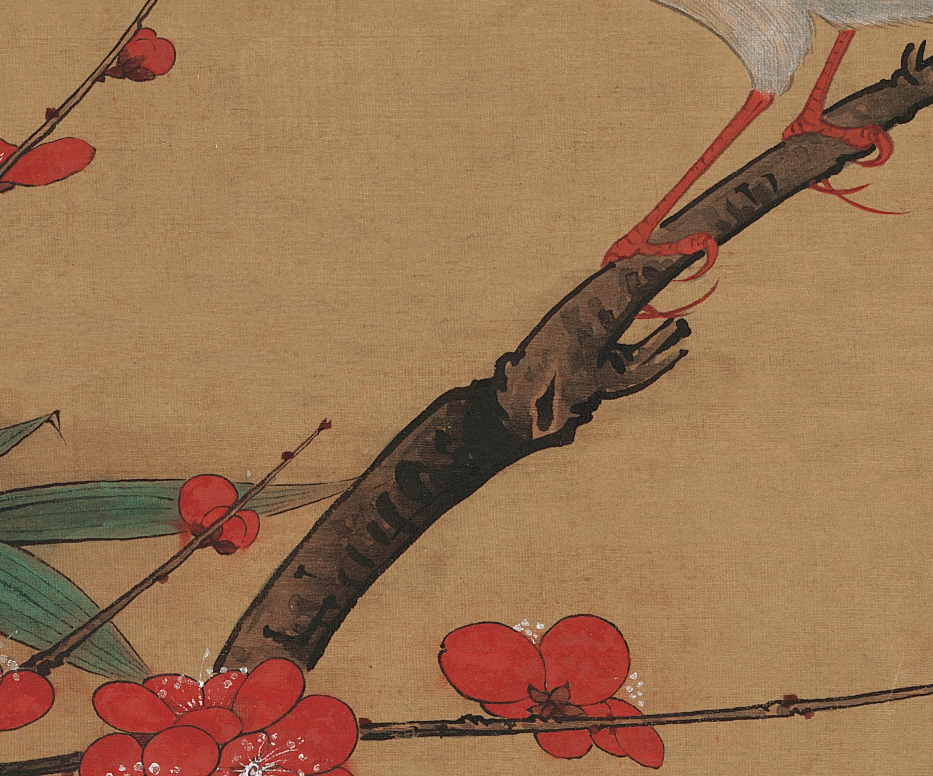 新品近现代于非闇红梅鹧鸪工笔画高清数字喷绘国画国画