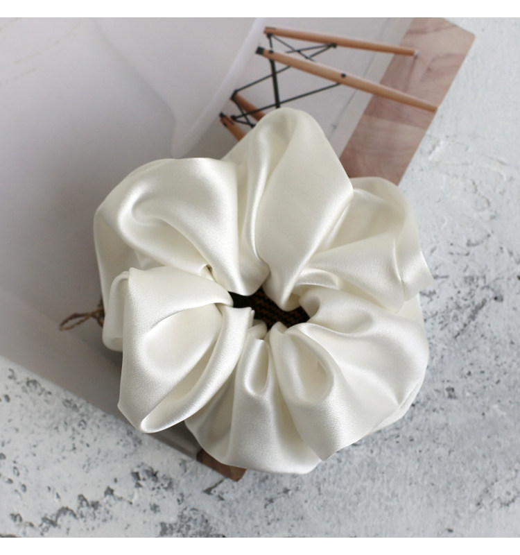 发圈28包邮100真丝桑蚕蚕丝珠光白色气质发饰发饰