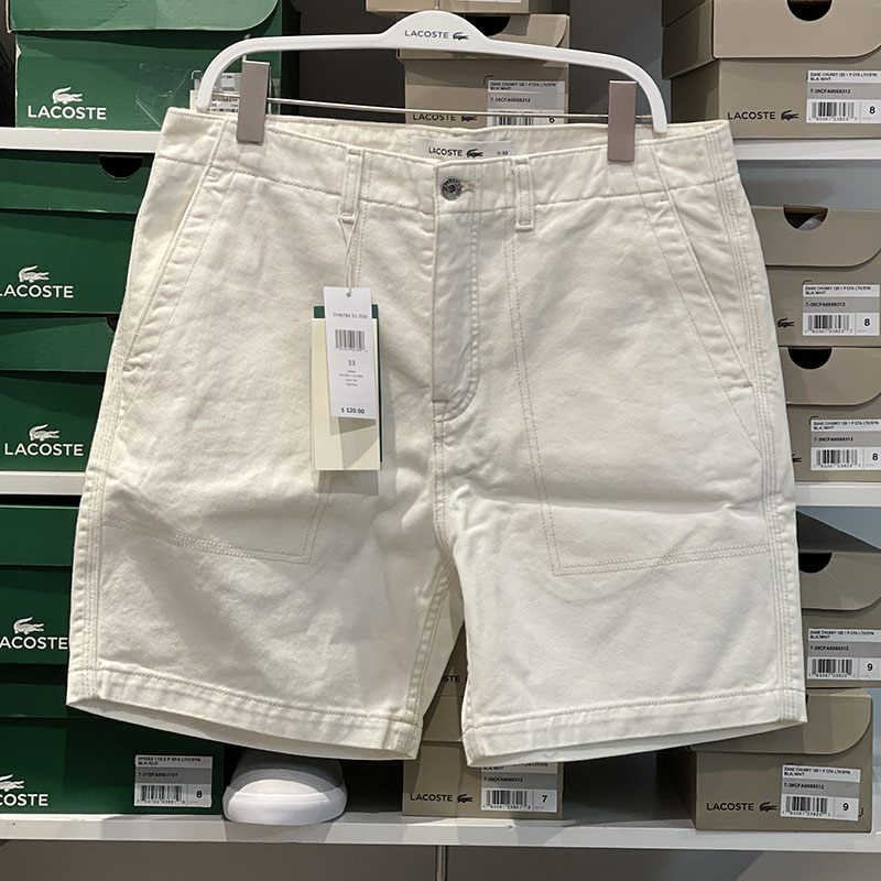 春夏新款 纽约大宝 Lacoste/法国鳄鱼 男士纯棉复古时尚牛仔短裤