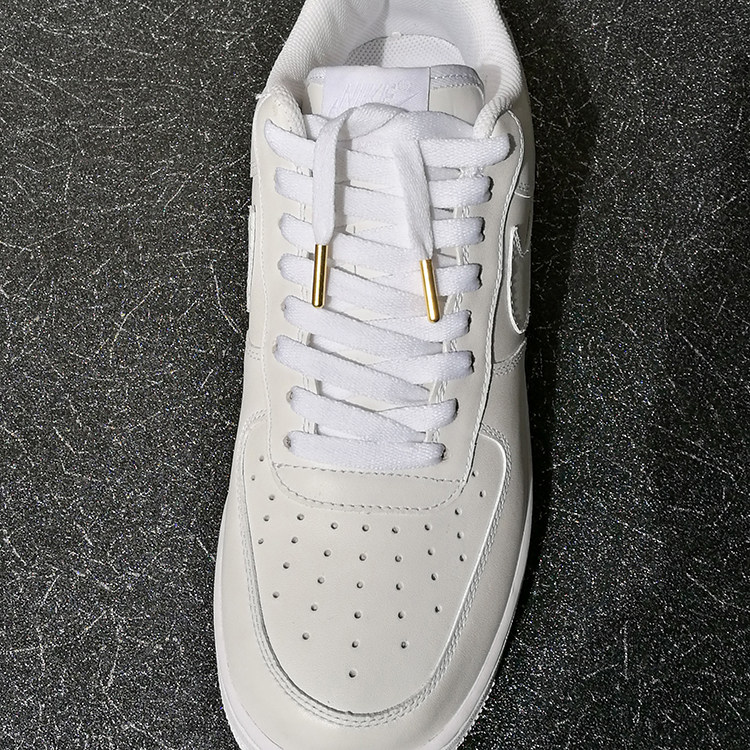 af1空军一号高低适用金属头扁鞋带140cm白色金头鞋带