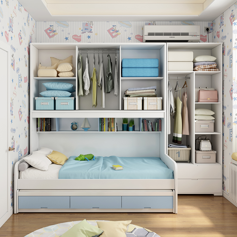 衣柜床一体小户型省空间多功能1米1.