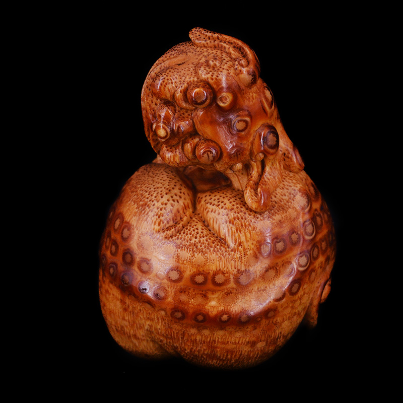 竹雕精品名家张念超纯手工老竹根雕刻唐狮件竹竹编