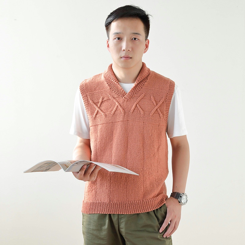 毛儿手毛线5股diy制作手编棒针材料背心翻领diy编织材料包