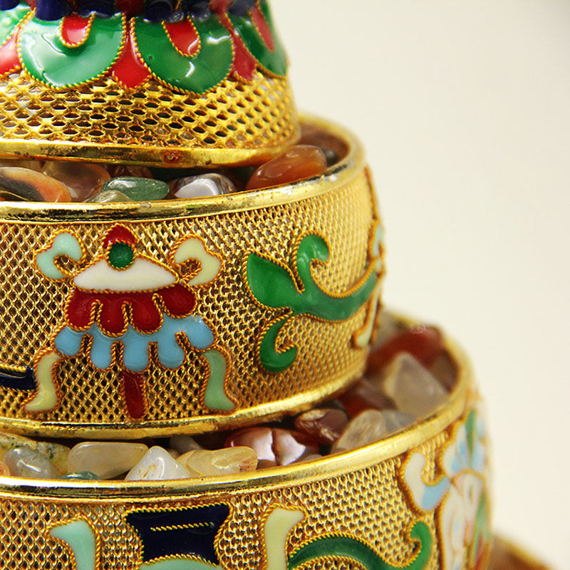 民族风家居用品七宝曼扎盘曼达盘曼茶罗景泰蓝金丝曼扎藏族曼扎盘