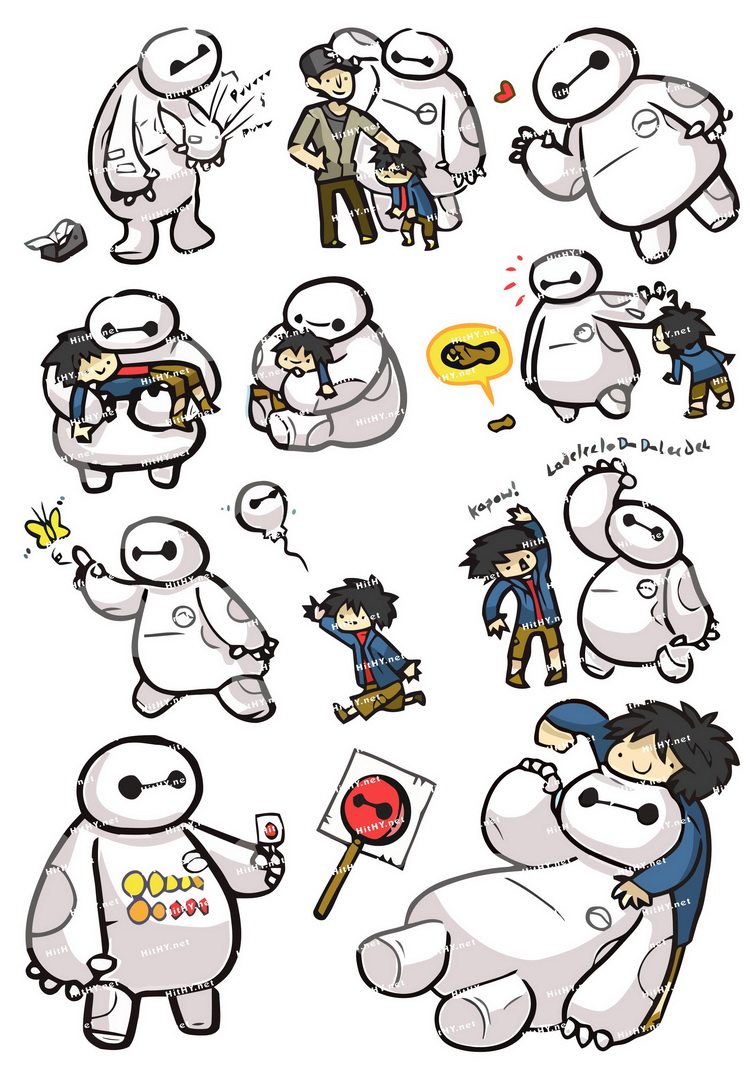 小号f0025-05大白超能陆战队bighero6卡通动漫迪士尼笔记本个性小贴纸