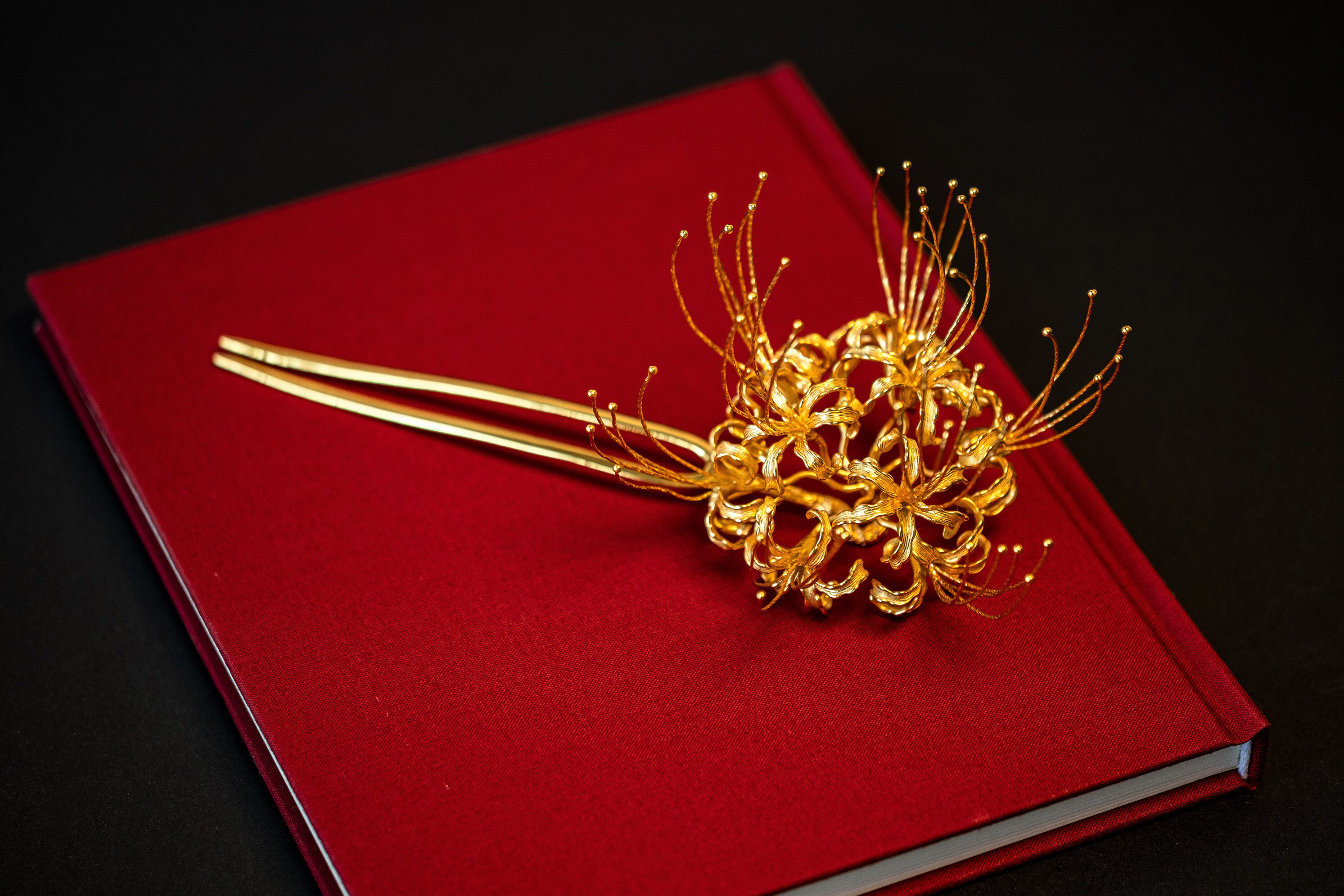 曼珠沙华s925纯银镀金彼岸花古典发簪发钗汉服发饰发饰