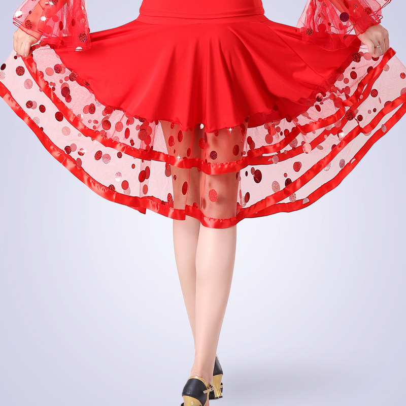 广场舞服装新款春夏中老年半身大摆跳舞裙子表演广场舞半身裙