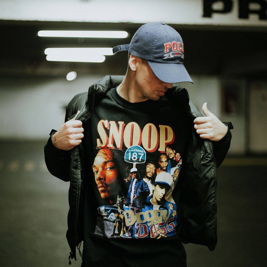 snoopdoggvintageraptee说唱短袖复古人像嘻哈t恤