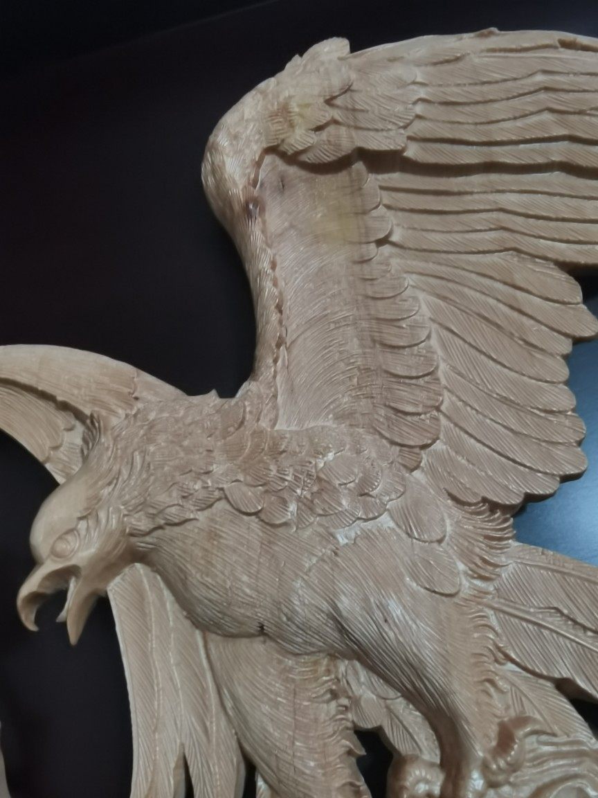 老鹰鹰博红木挂屏屏风手工雕刻工艺品东阳木雕木雕