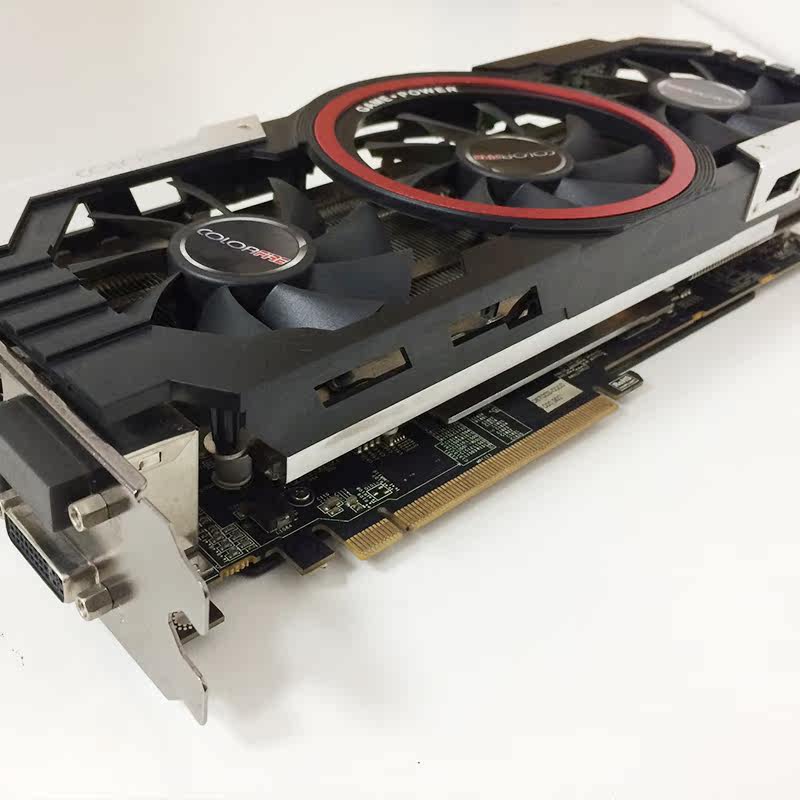 拆机七彩虹r9 380显卡380x镭风2k游戏显卡信仰灯金属背板1050ti
