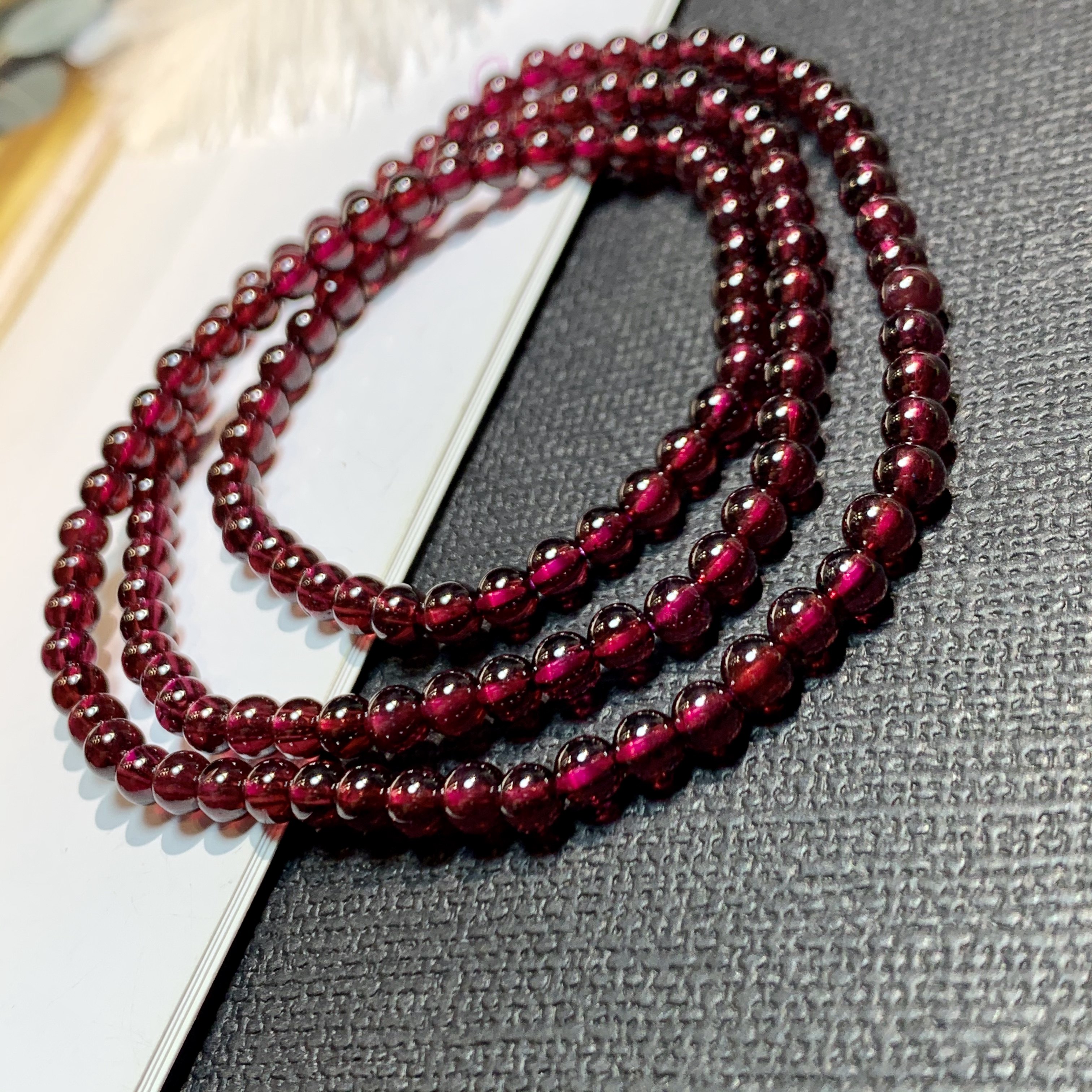 紫牙7a收藏玻璃体乌石石榴石手链巴西乌多圈手串手链