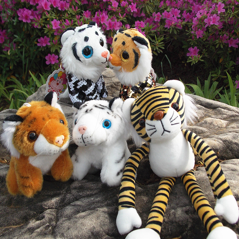 新年吉祥物毛绒黄色白色老虎书包挂件创意情侣包挂件