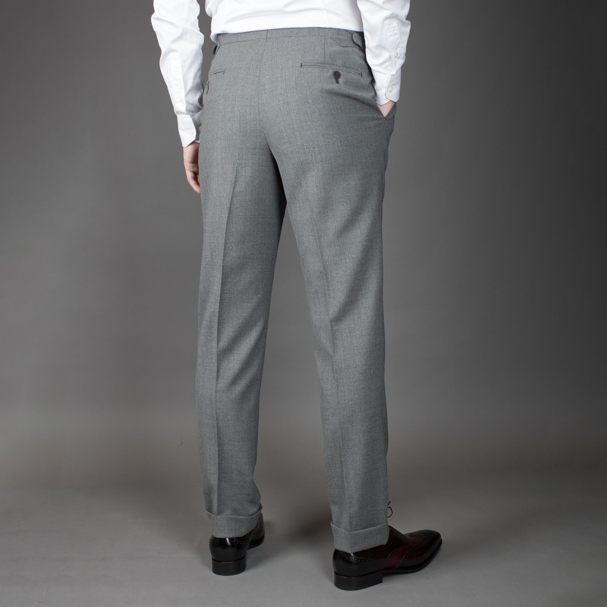 五十岚igarashi全羊羊毛西裤灰色商务务正装裤男纯色西裤