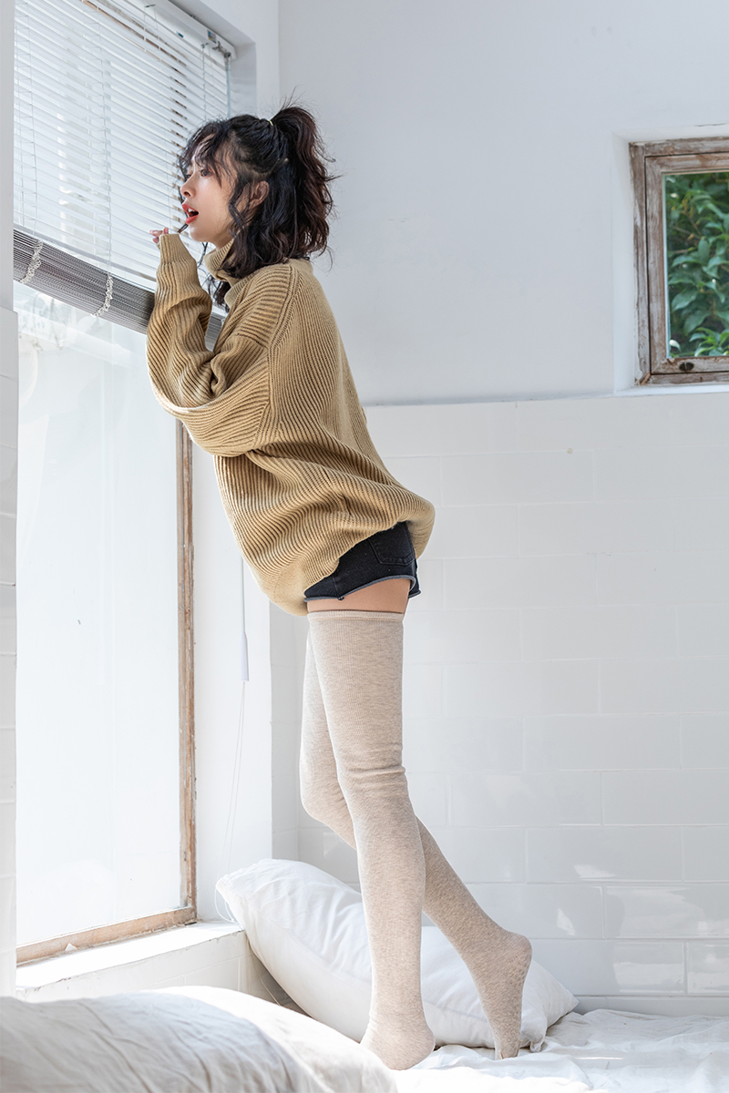 秋冬季加绒加厚长袜袜子女韩国黑色长筒棉袜日学生长筒袜