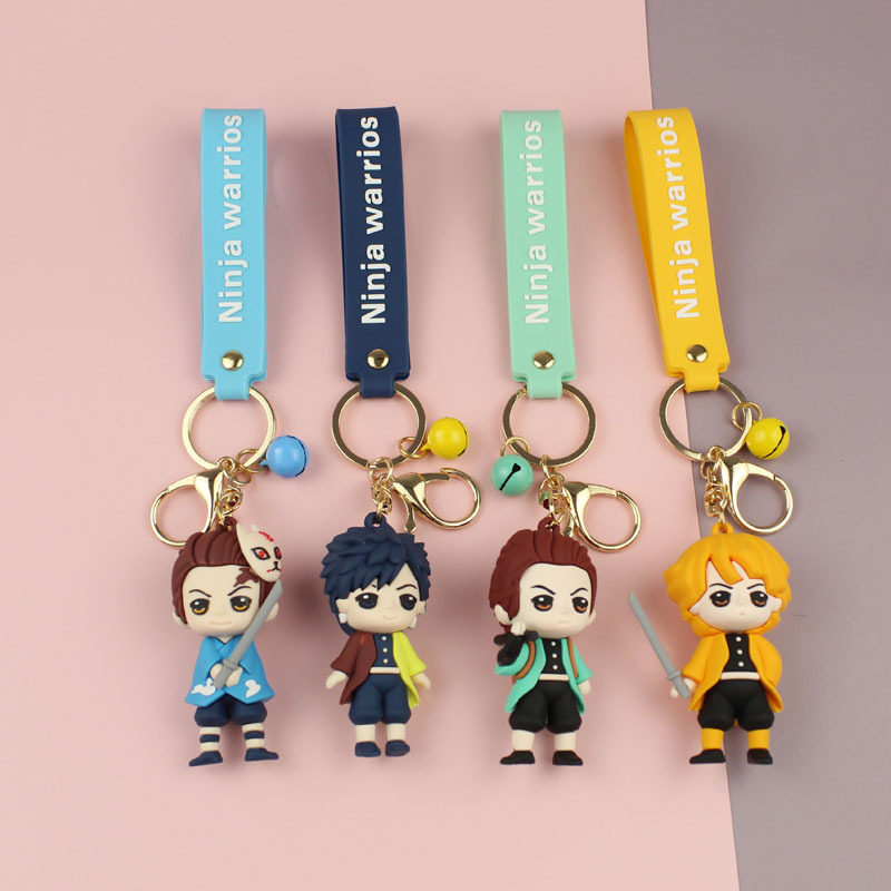 动漫鬼灭之刃人物硅胶钥匙扣挂件日本灶门炭治钥匙扣