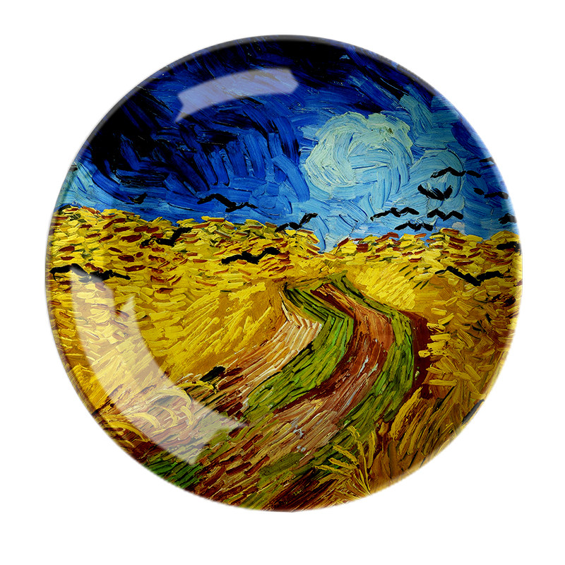 梵高创意油画陶瓷壁挂盘子北欧欧式餐厅玄关装饰坐盘