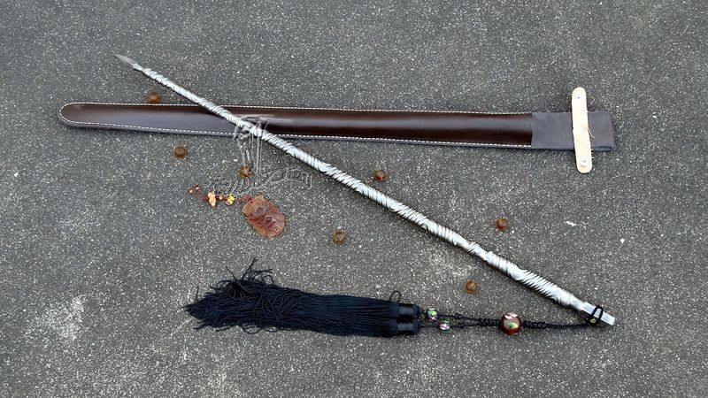 龙泉剑宝剑扭转乾坤锏鞭一体实心花纹钢护防车载兵器影视 未开刃