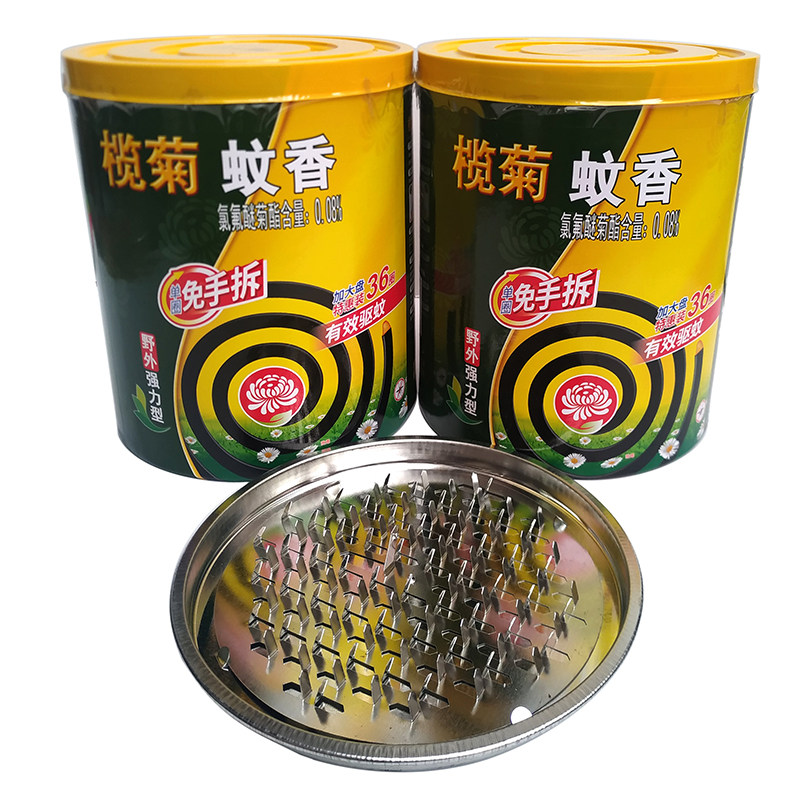 榄菊野外强力免拆蚊香36盘一桶72盘家用室内外盘香