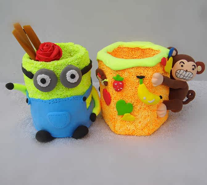 雪花橡皮泥超轻粘土彩泥珍珠手工diy玩具木质白模填色