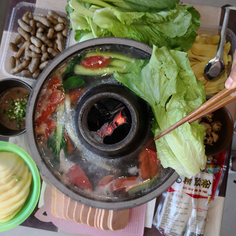 饭店耐用木炭砂火锅传统老式土暖锅家用烧炭火锅炉 适合8人大火锅