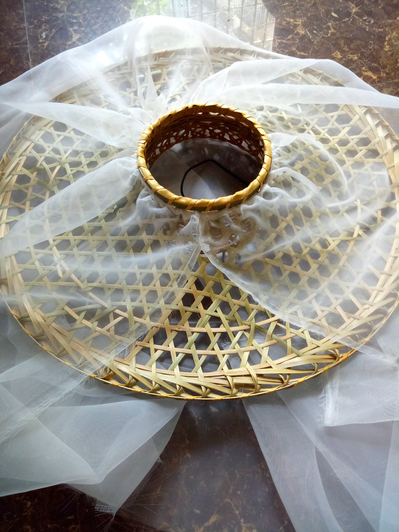 竹编镂空青篾斗笠帽舞蹈帽道具舞台装饰幕篱女侠帽带帽箍绳子包邮