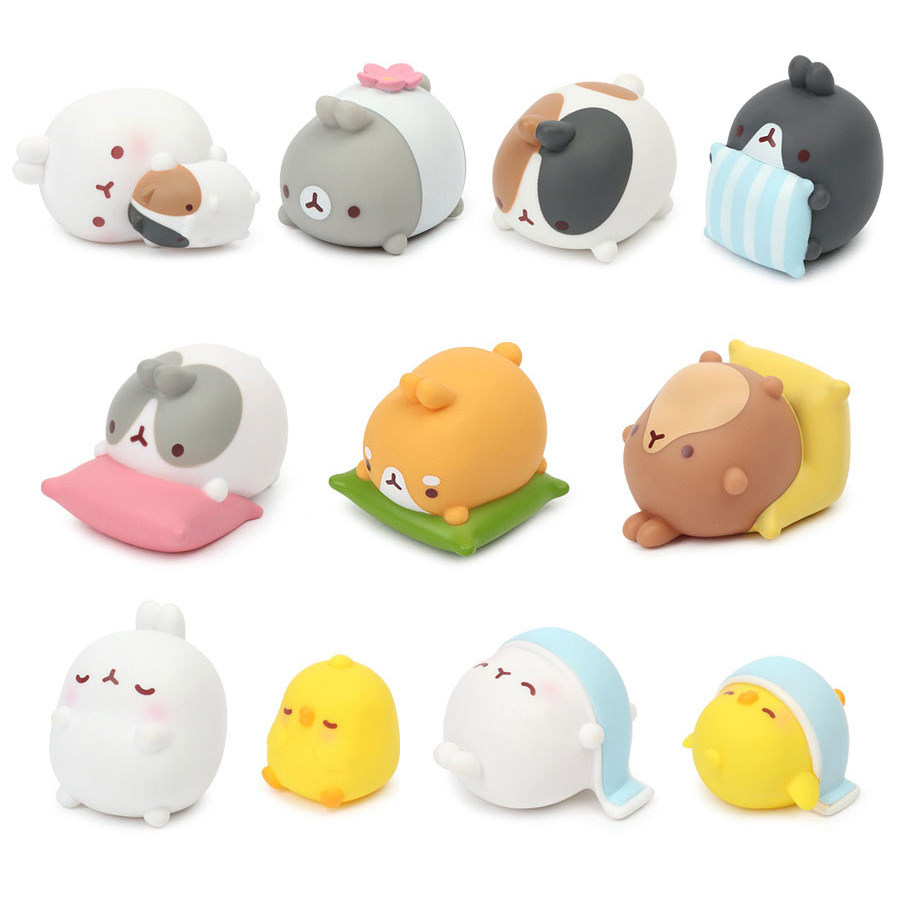 现货韩国限定正版molang兔盲盒可爱小黄鸡柴手办手办