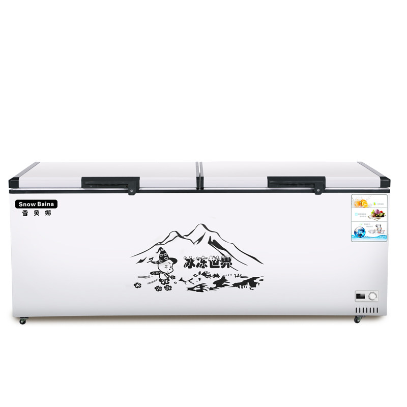 雪贝娜三门大冰柜铜管卧式商用大容量冷冻冷藏柜保温柜展示柜