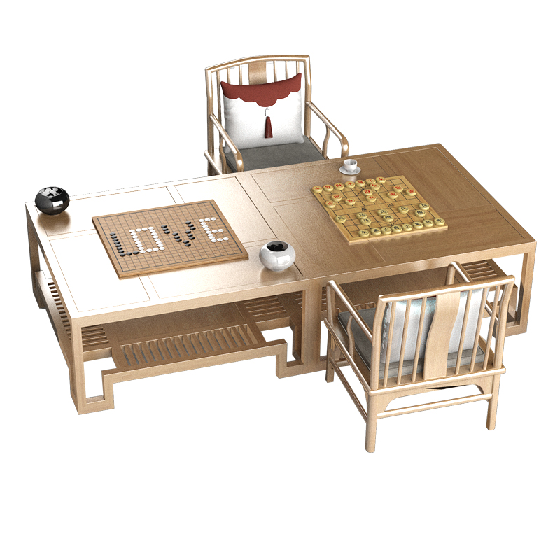 桌椅组合两用馆馆国学茶楼棋牌新中式围棋实木棋桌
