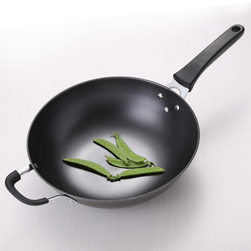 传统不易炒瓢家用涂层34cm粘锅防锈老式厚重炒锅