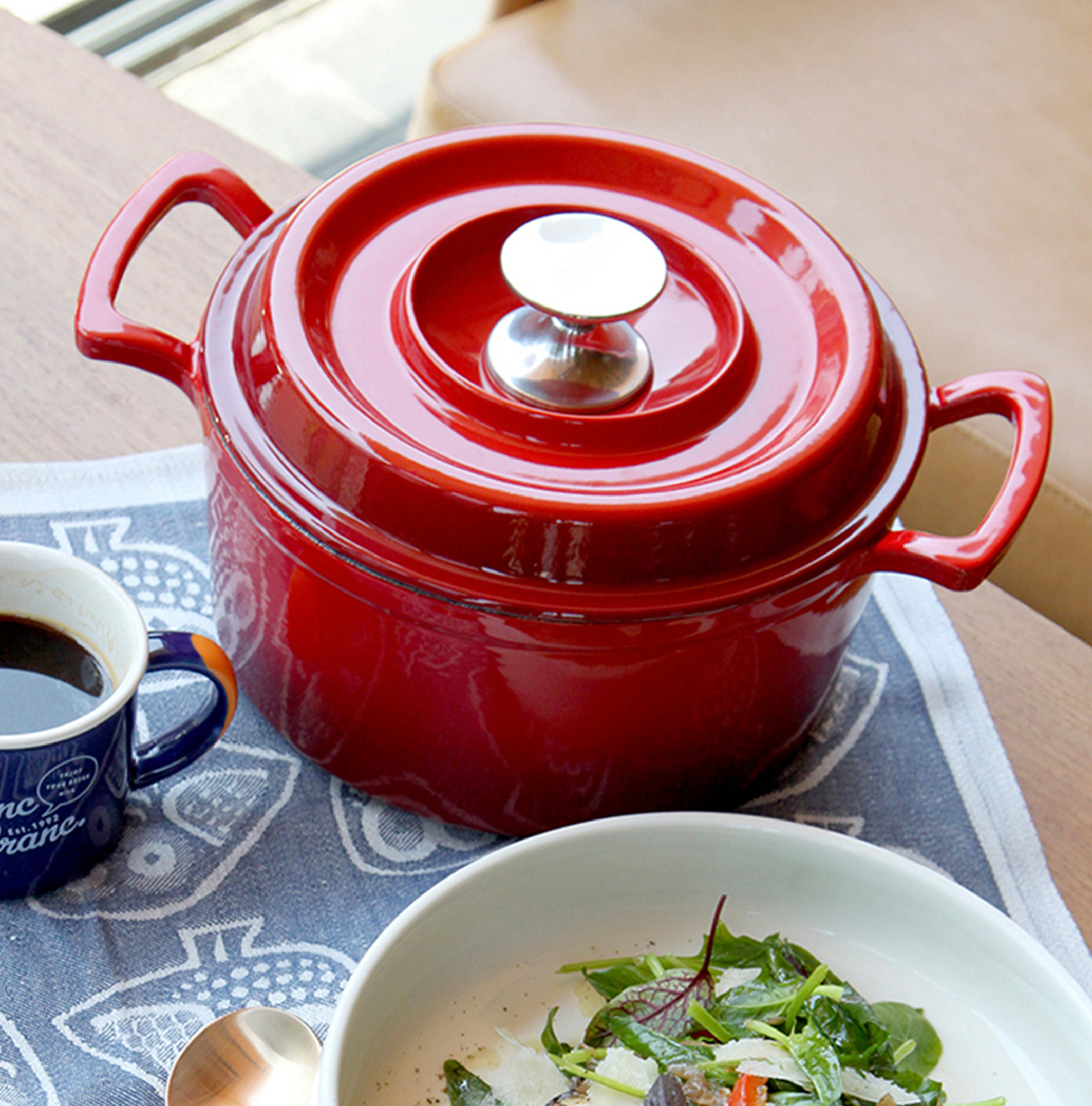 珐琅生活原本铸铁炖锅汤锅快手小红锅电磁炉电陶炖锅
