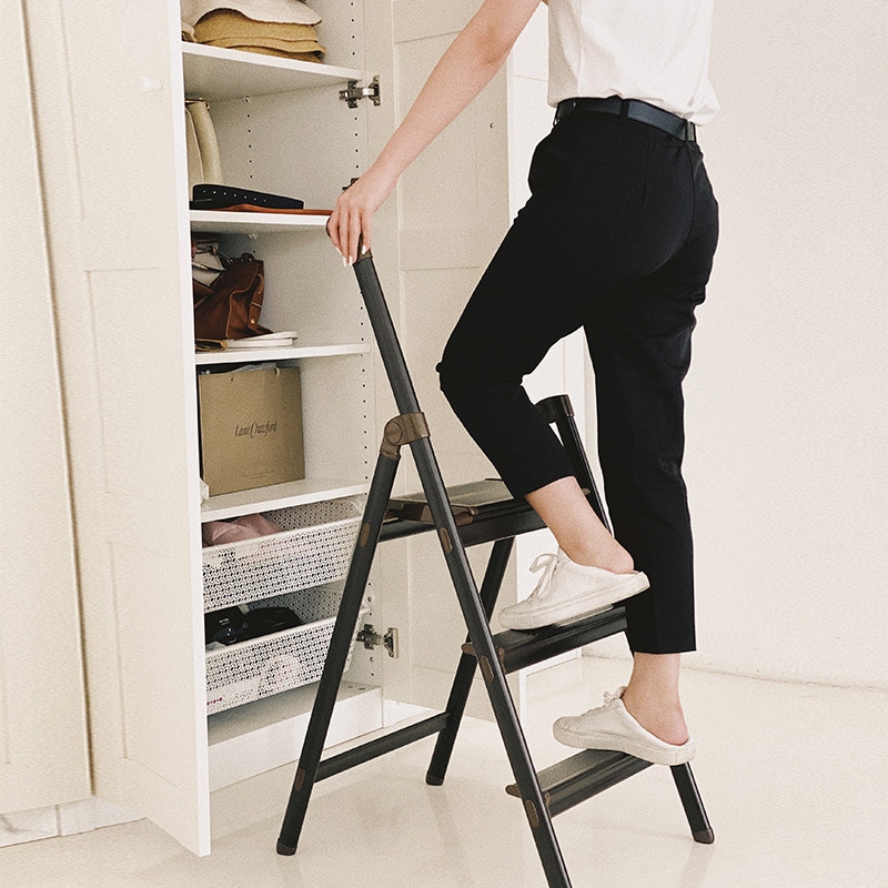 生活原本日本长谷川手扶梯子家用多功能折叠梯带家用梯